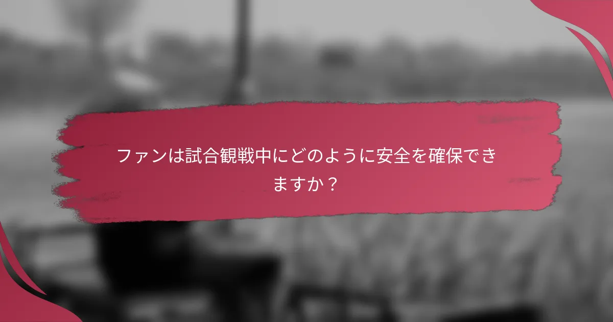 ファンは試合観戦中にどのように安全を確保できますか？