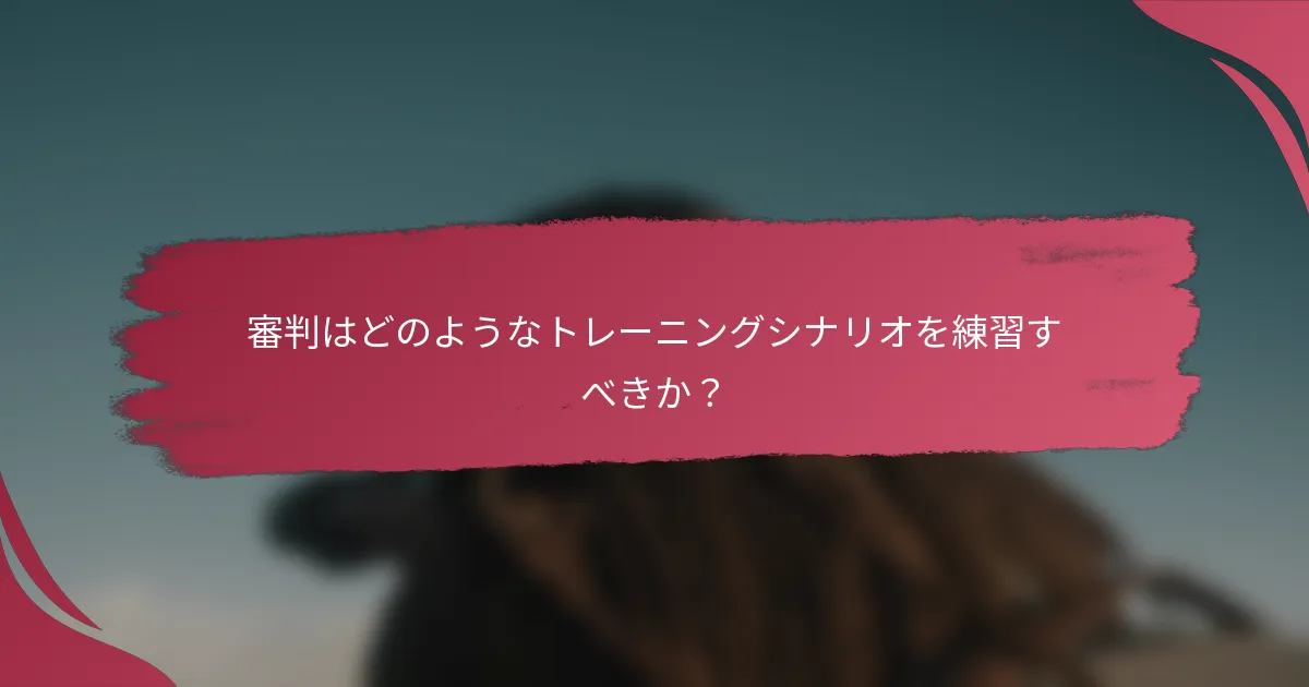 審判はどのようなトレーニングシナリオを練習すべきか?