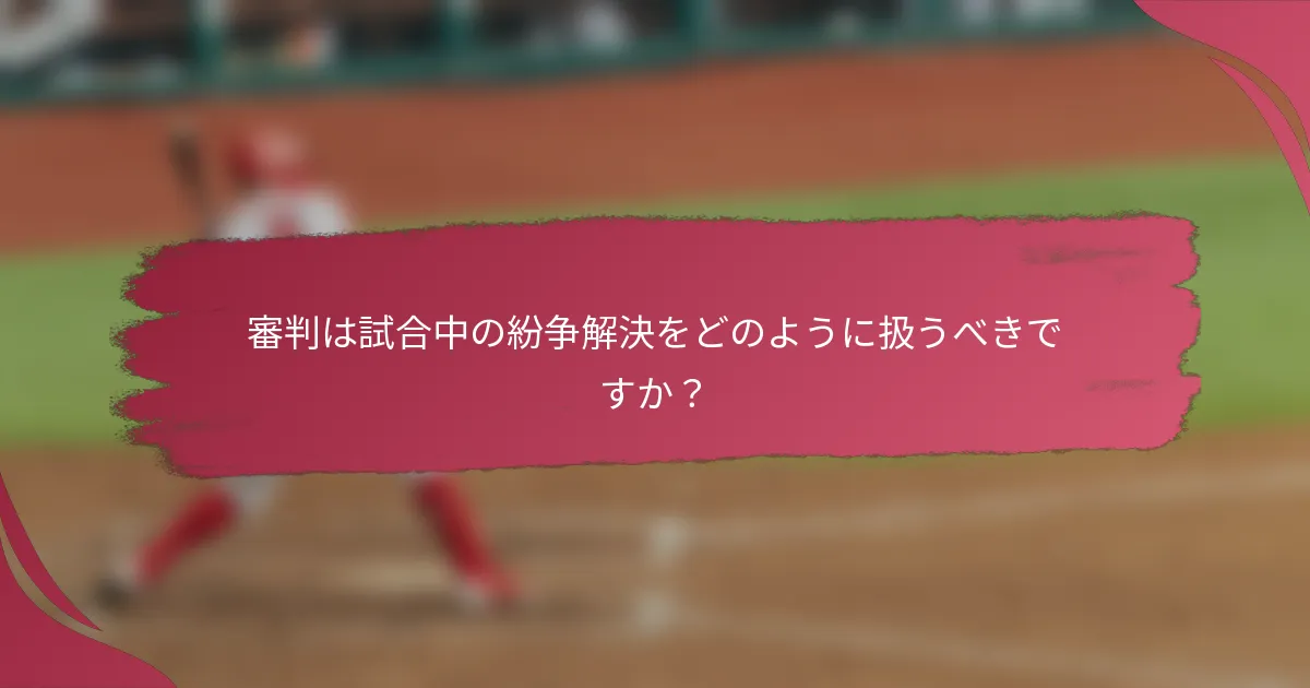 審判は試合中の紛争解決をどのように扱うべきですか？