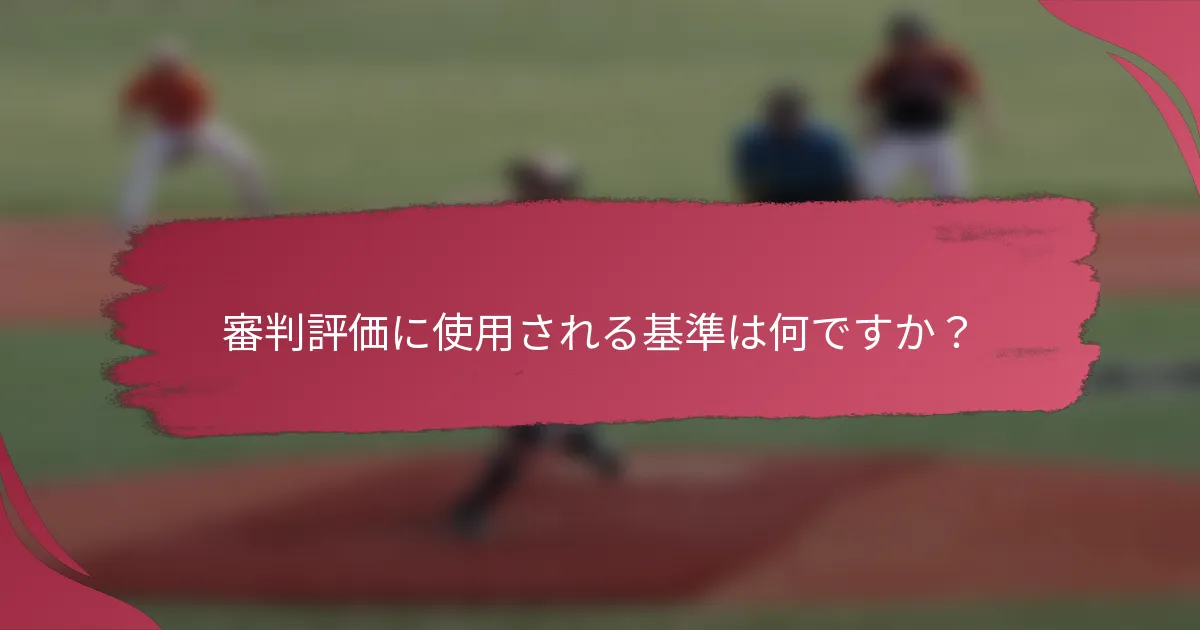 審判評価に使用される基準は何ですか？